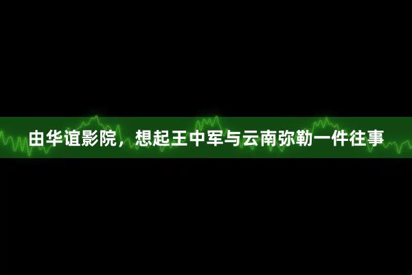 由华谊影院，想起王中军与云南弥勒一件往事
